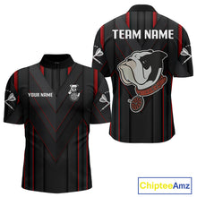 Load image into Gallery viewer, Personalized Bulldog With Darts Necklace Men's Darts Shirt - Custom Name For Players NYN0522