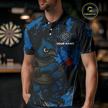 Load image into Gallery viewer, Navy Jay Scratched Dartboard Grunge Darts Shirt For Men - Custom Dart Player Jersey NYN0530