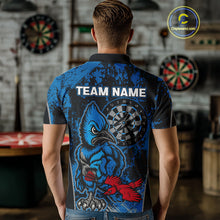 Load image into Gallery viewer, Navy Jay Scratched Dartboard Grunge Darts Shirt For Men - Custom Dart Player Jersey NYN0530