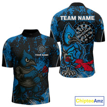 Load image into Gallery viewer, Navy Jay Scratched Dartboard Grunge Darts Shirt For Men - Custom Dart Player Jersey NYN0530