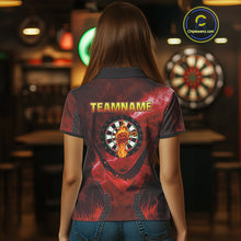 Load image into Gallery viewer, Lightning Red Flame Hand &amp; Darts Women's Darts Shirt - Custom Name For Players NYN0543