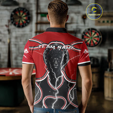 Load image into Gallery viewer, Lightning Dark Lion Dartboard Red Darts Shirt For Men - Custom Name For Players NYN0544