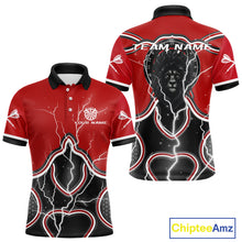 Load image into Gallery viewer, Lightning Dark Lion Dartboard Red Darts Shirt For Men - Custom Name For Players NYN0544