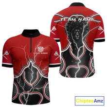 Load image into Gallery viewer, Lightning Dark Lion Dartboard Red Darts Shirt For Men - Custom Name For Players NYN0544
