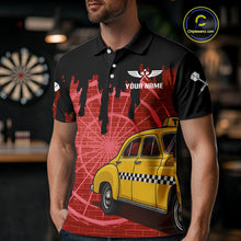Load image into Gallery viewer, Red Dartboard &amp; Black Dripping Color Men's Darts Shirt - Custom Name For Players NYN0550