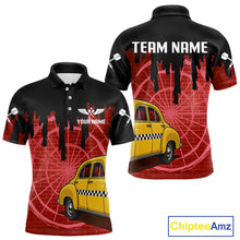 Load image into Gallery viewer, Red Dartboard &amp; Black Dripping Color Men's Darts Shirt - Custom Name For Players NYN0550
