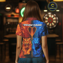 Load image into Gallery viewer, Water-Flame Tiger Dart Arrow Women's Darts Polo Shirt - Custom Name For Darts Jersey NYN0757