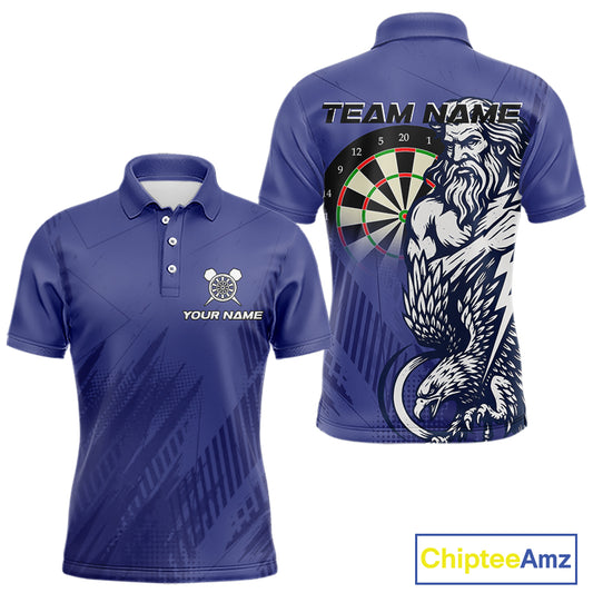 Zeus Power Dartboard Purple Darts Shirt For Men - Custom Name & Team For Players NYN0569