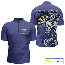 Load image into Gallery viewer, Zeus Power Dartboard Purple Darts Shirt For Men - Custom Name &amp; Team For Players NYN0569