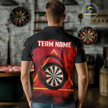 Load image into Gallery viewer, Red Smoke Headphones Dartboard Funny Darts Shirt For Men - Custom Team Jersey NYN0579