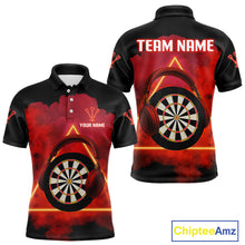 Load image into Gallery viewer, Red Smoke Headphones Dartboard Funny Darts Shirt For Men - Custom Team Jersey NYN0579