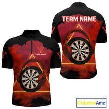 Load image into Gallery viewer, Red Smoke Headphones Dartboard Funny Darts Shirt For Men - Custom Team Jersey NYN0579