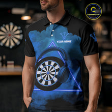 Load image into Gallery viewer, Azure Smoke Headphones Dartboard Funny Darts Shirt For Men - Custom Team Jersey NYN0580