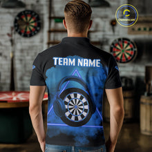 Load image into Gallery viewer, Azure Smoke Headphones Dartboard Funny Darts Shirt For Men - Custom Team Jersey NYN0580