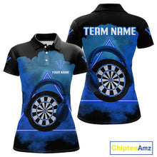 Load image into Gallery viewer, Azure Smoke Headphones Dartboard Funny Darts Shirt For Women - Custom Team Jersey NYN0580