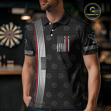 Load image into Gallery viewer, Custom Patriotic Faith Cross Dart Polo Shirts For Men, US Dart Team Jerseys NYN0771
