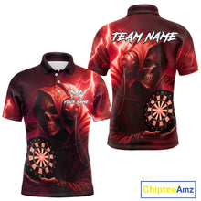 Load image into Gallery viewer, Custom Funny Skull Darts Shirt For Men Personalized Red Dartboard Dart Team Jerseys NYN1161