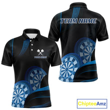 Load image into Gallery viewer, Three Blue-Dartboard 3D Tribal Darts Shirt For Men - Custom Name &amp; Team Jersey NYN0622