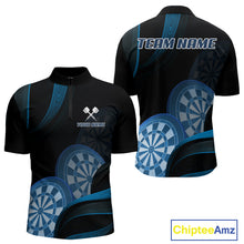Load image into Gallery viewer, Three Blue-Dartboard 3D Tribal Darts Shirt For Men - Custom Name &amp; Team Jersey NYN0622