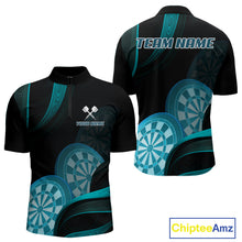Load image into Gallery viewer, Three Turquoise-Dartboard 3D Tribal Darts Shirt For Men - Custom Name &amp; Team Jersey NYN0623