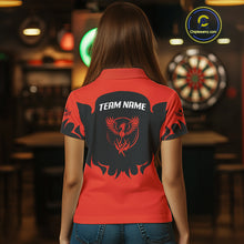 Load image into Gallery viewer, Maroon Phoenix Wings Dart Arrow Darts Shirt For Women - Custom Team &amp; Player Name NYN0364