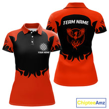 Load image into Gallery viewer, Maroon Phoenix Wings Dart Arrow Darts Shirt For Women - Custom Team &amp; Player Name NYN0364