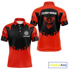 Load image into Gallery viewer, Maroon Phoenix Wings Dart Arrow Darts Shirt For Men - Custom Team &amp; Player Name NYN0364