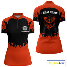 Load image into Gallery viewer, Maroon Phoenix Wings Dart Arrow Darts Shirt For Women - Custom Team &amp; Player Name NYN0364