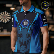Load image into Gallery viewer, Azure Lightning Dartboard Darts Shirt For Men - Custom Team Name - Darts Jersey NYN0366
