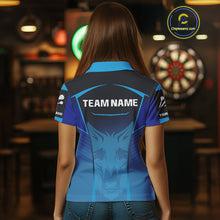 Load image into Gallery viewer, Azure Lightning Dartboard Darts Shirt For Women - Custom Team Name - Darts Jersey NYN0366