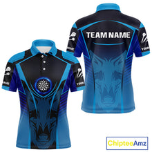 Load image into Gallery viewer, Azure Lightning Dartboard Darts Shirt For Men - Custom Team Name - Darts Jersey NYN0366