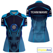 Load image into Gallery viewer, Azure Lightning Dartboard Darts Shirt For Women - Custom Team Name - Darts Jersey NYN0366