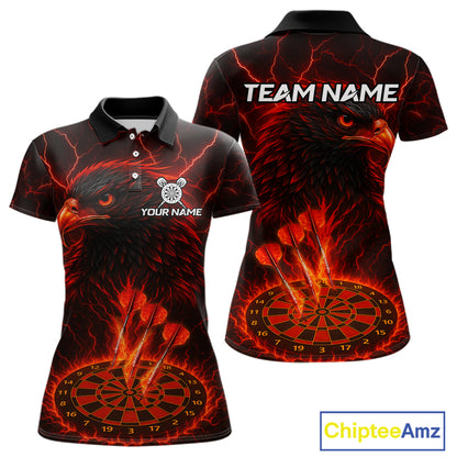 Personalized Lightning Eagle Dart Shirt Custom Red Dartboard Dart Jerseys For Women NYN1222