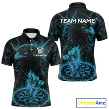 Load image into Gallery viewer, Personalized Lightning Eagle Dart Shirt Custom Blue Dartboard Dart Jerseys For Men NYN1224