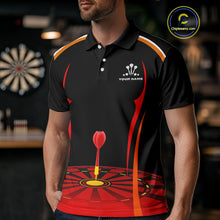 Load image into Gallery viewer, Red Dartboard &amp; Dart Arrow Darts Shirt For Men - Custom Team Name - Darts Jersey NYN0369