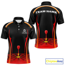 Load image into Gallery viewer, Red Dartboard &amp; Dart Arrow Darts Shirt For Men - Custom Team Name - Darts Jersey NYN0369