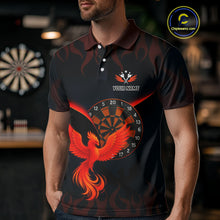 Load image into Gallery viewer, Phoenix Flame Dartboards Men's Darts Shirt - Custom Name &amp; Team Jersey | Opt1 - Orange  NYN0636