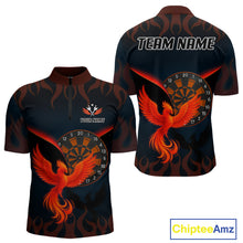 Load image into Gallery viewer, Phoenix Flame Dartboards Men's Darts Shirt - Custom Name &amp; Team Jersey | Opt1 - Orange  NYN0636