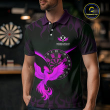Load image into Gallery viewer, Phoenix Flame Dartboards Men's Darts Shirt - Custom Name &amp; Team Jersey | Opt3 - Purple NYN0638