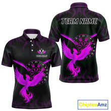 Load image into Gallery viewer, Phoenix Flame Dartboards Men's Darts Shirt - Custom Name &amp; Team Jersey | Opt3 - Purple NYN0638