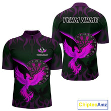 Load image into Gallery viewer, Phoenix Flame Dartboards Men's Darts Shirt - Custom Name &amp; Team Jersey | Opt3 - Purple NYN0638