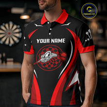 Load image into Gallery viewer, Red Darts Arrow &amp; Dartboard Funny Darts Shirt For Men - Custom Team &amp; Player Name NYN0378
