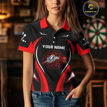 Load image into Gallery viewer, Red Darts Arrow &amp; Dartboard Funny Darts Shirt For Women - Custom Team &amp; Player Name NYN0378