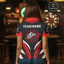 Load image into Gallery viewer, Red Darts Arrow &amp; Dartboard Funny Darts Shirt For Women - Custom Team &amp; Player Name NYN0378