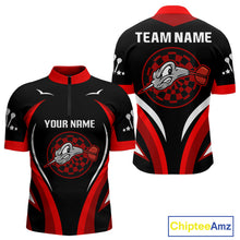 Load image into Gallery viewer, Red Darts Arrow &amp; Dartboard Funny Darts Shirt For Men - Custom Team &amp; Player Name NYN0378