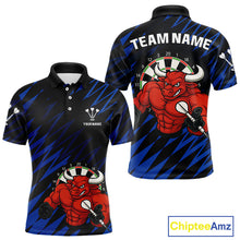 Load image into Gallery viewer, Maroon &amp; White Bull Holding Dart Arrow Darts Shirt For Men - Custom Team Name NYN0381