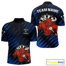 Load image into Gallery viewer, Maroon &amp; White Bull Holding Dart Arrow Darts Shirt For Men - Custom Team Name NYN0381