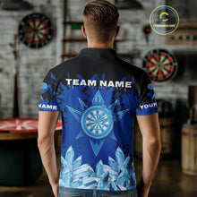 Load image into Gallery viewer, Funny Ice Pattern &amp; Blue Dartboard Darts Team Shirt For Men - Customizable Name NYN0386