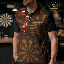 Load image into Gallery viewer, Gold Dartboard &amp; Dart Arrows Pattern, Darts Team Shirt For Men - Customizable Name NYN0387