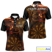 Load image into Gallery viewer, Gold Dartboard &amp; Dart Arrows Pattern, Darts Team Shirt For Men - Customizable Name NYN0387